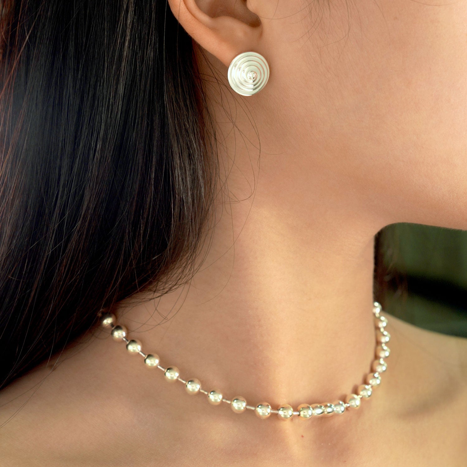 Round Beads Chain Necklace - 925 Sterling Silver