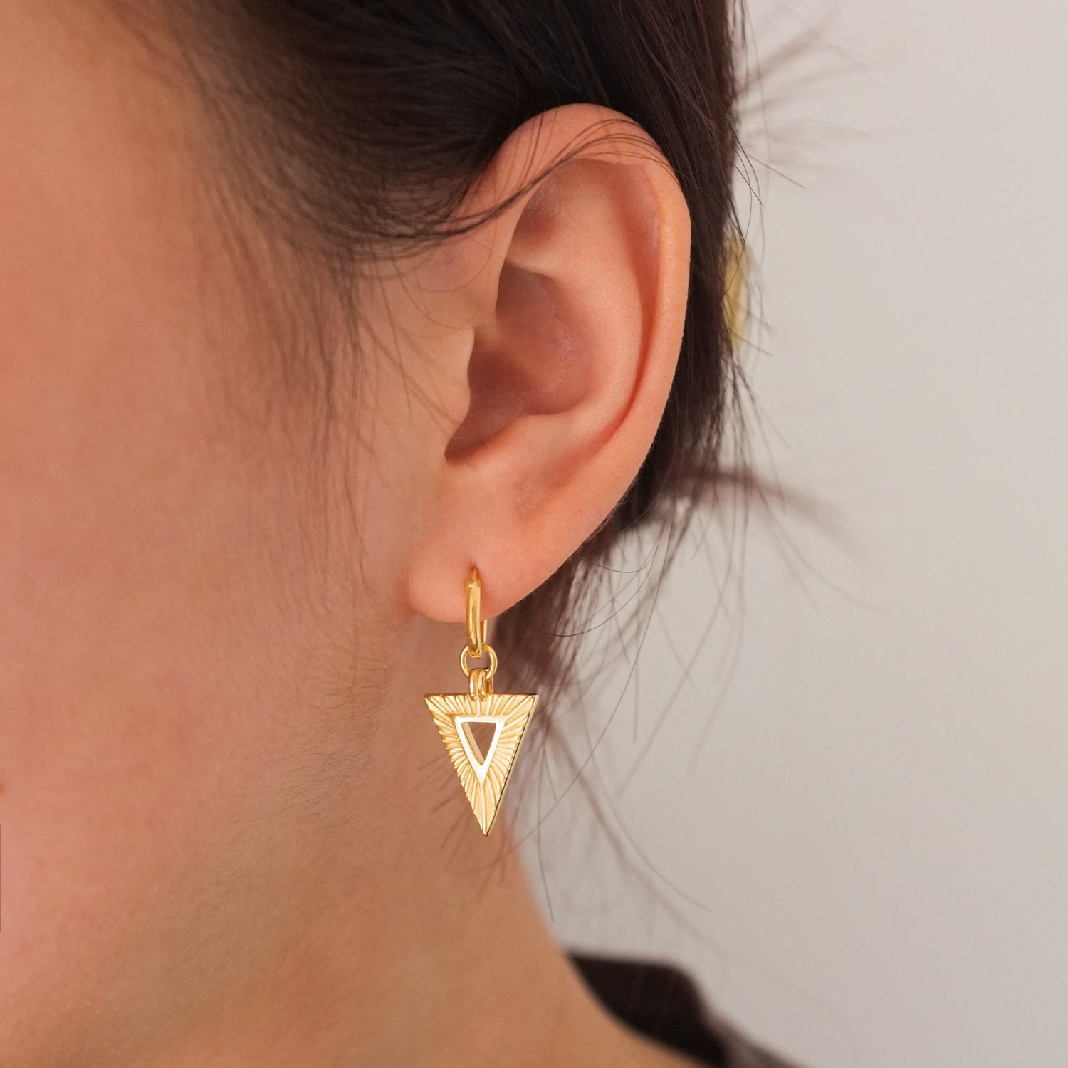 Triangle Hoop Earrings - 925 Sterling Silver