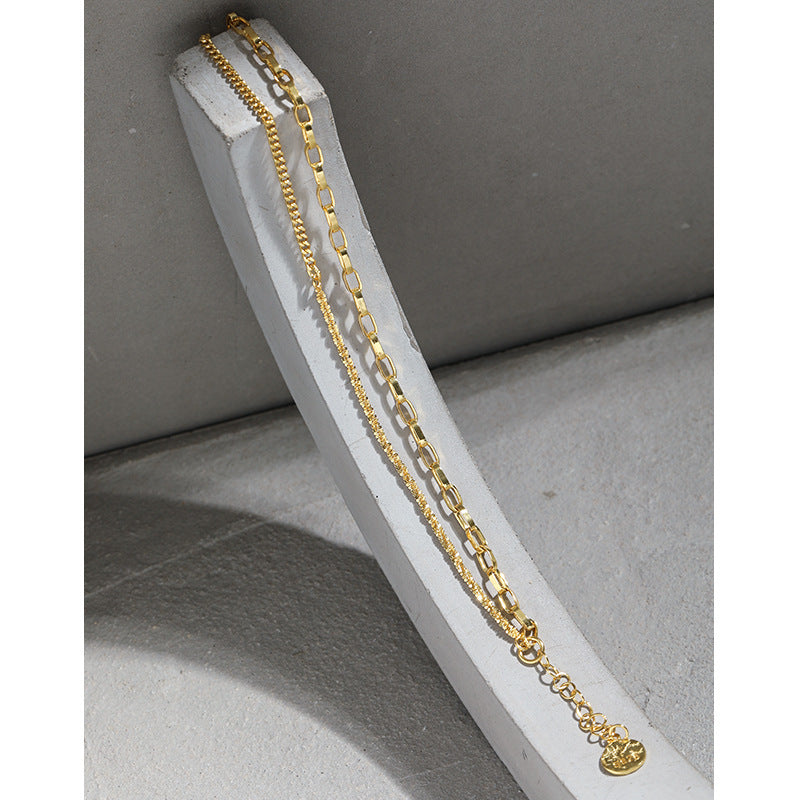 Double Layer Chain Bracelet - 925 Sterling Silver