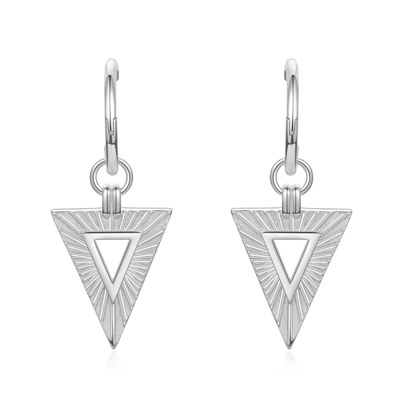 Triangle Hoop Earrings - 925 Sterling Silver