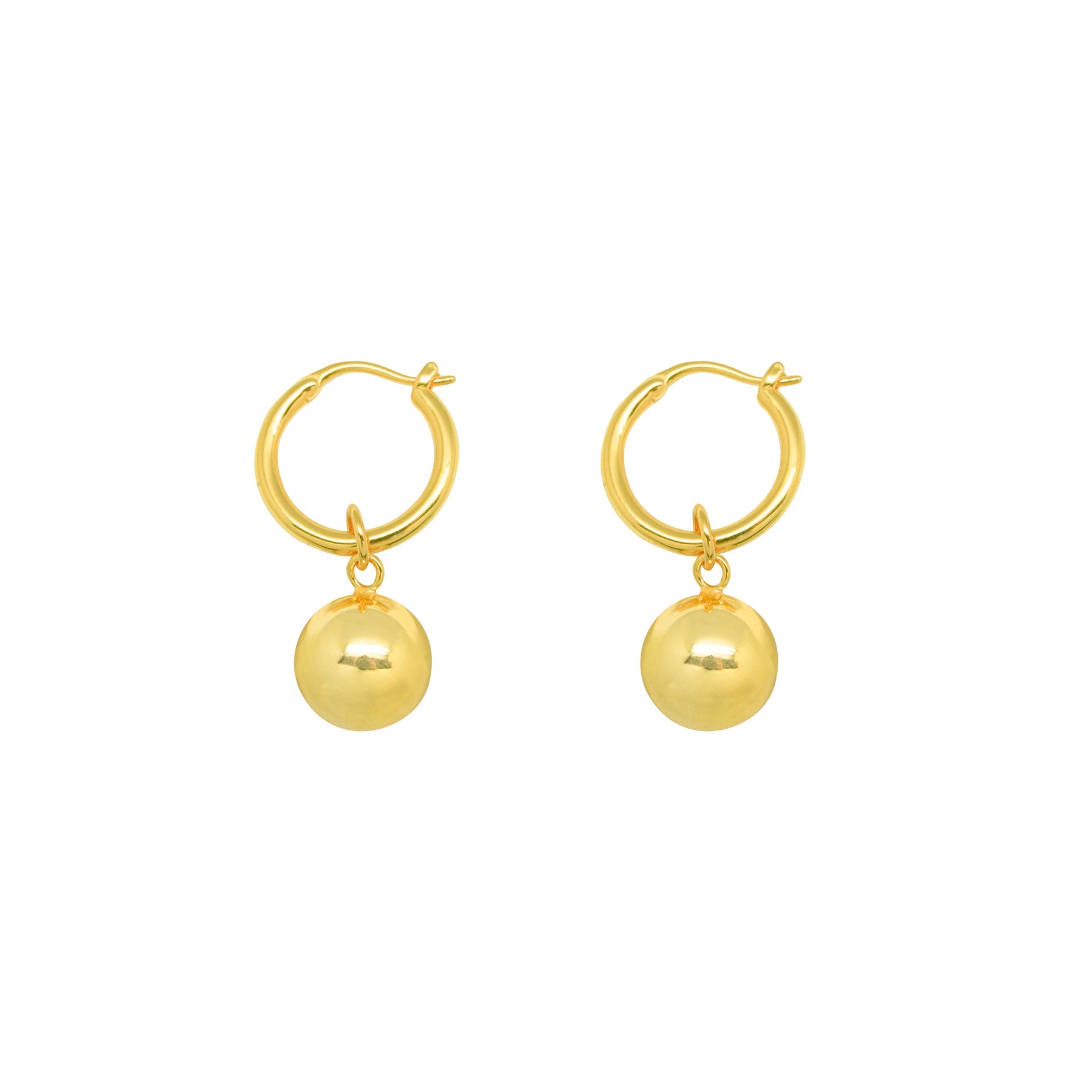 Round Ball Stud Earrings - 925 Sterling Silver