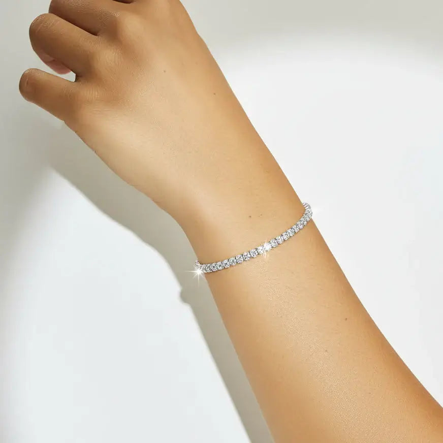 Brilliant-Cut Moissanite Tennis Bracelet | 925 Sterling Silver | Adjustable