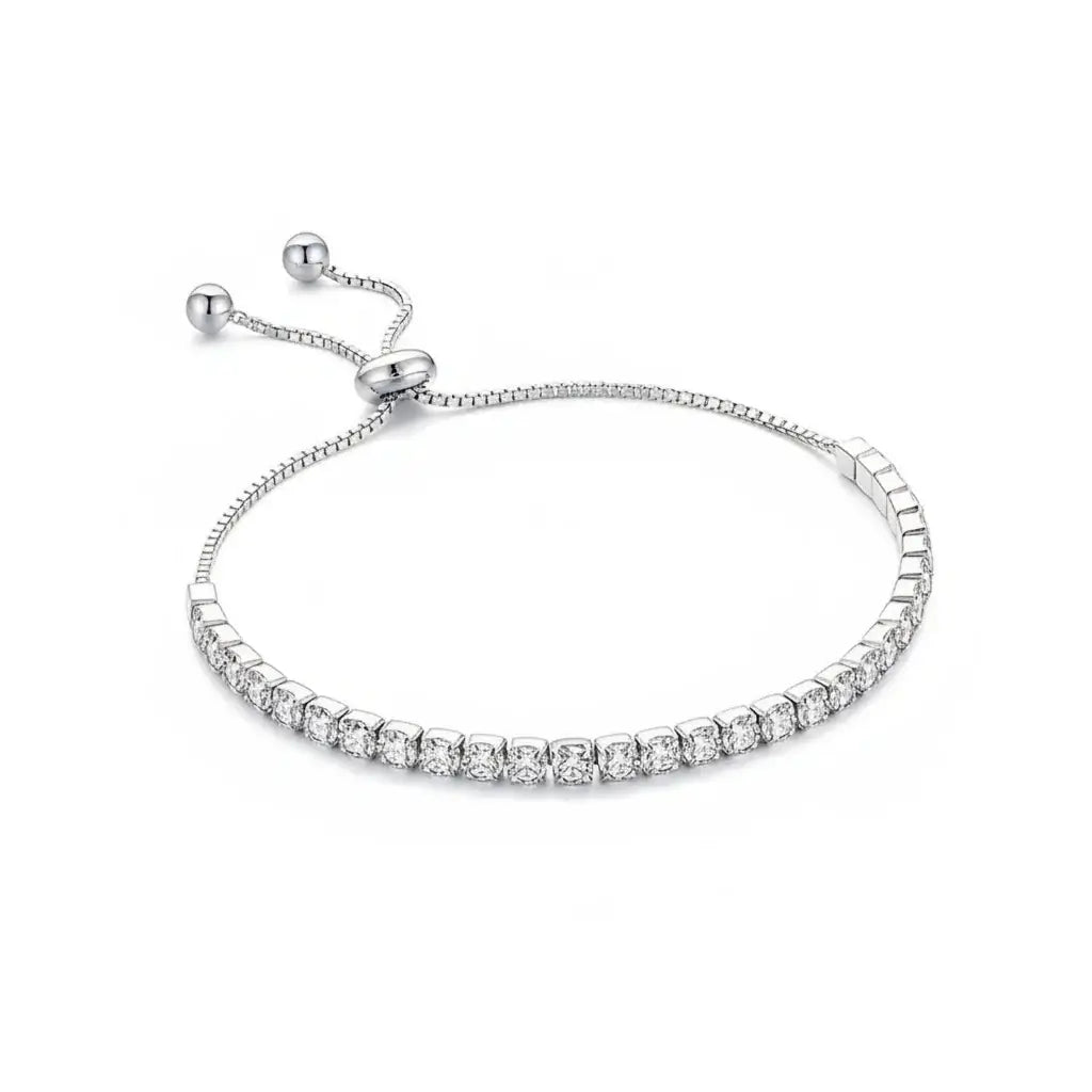 Brilliant-Cut Moissanite Tennis Bracelet | 925 Sterling Silver | Adjustable