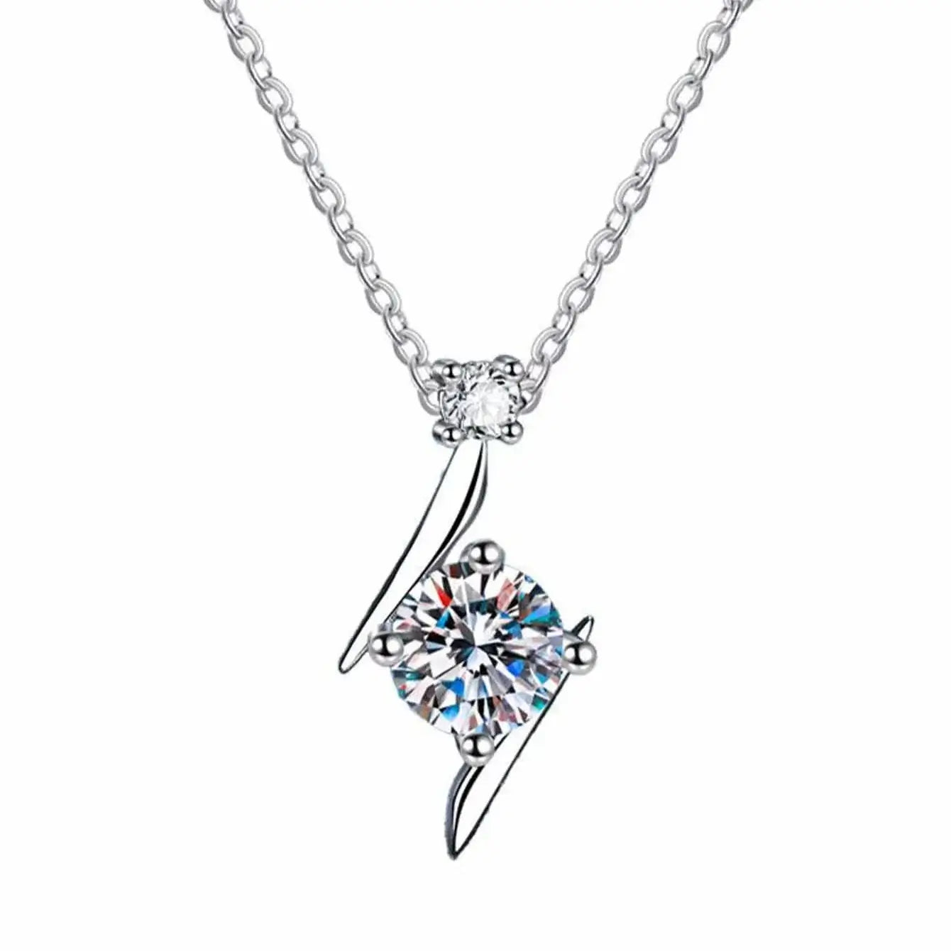1 Carat D-Colour Moissanite Pendant Necklace | 925 Sterling Silver