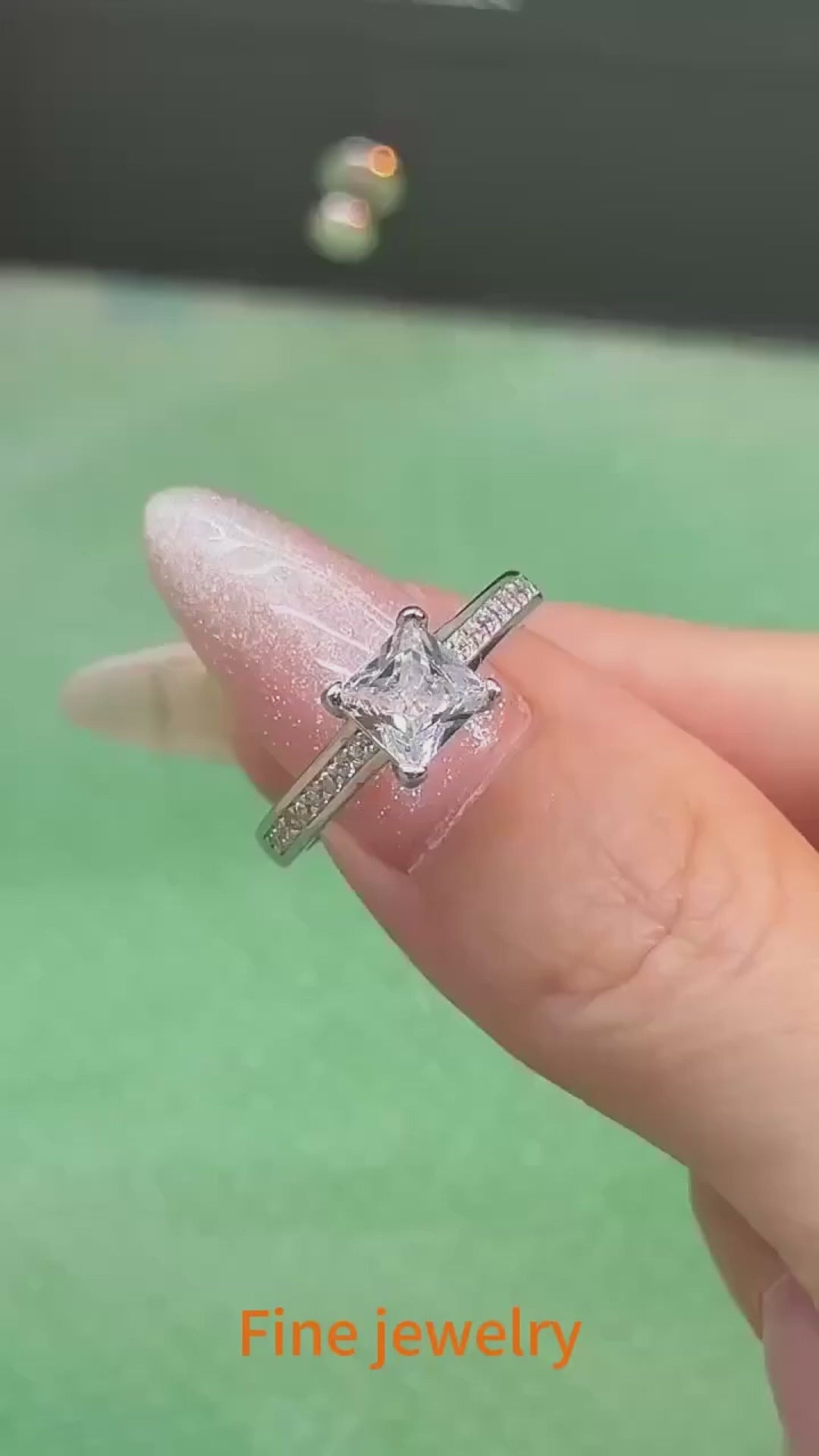 Princess Cut Moissanite Engagement Ring | 1.2ct VVS1 D Colour | GRA Certified | S925 Silver | Rhodium Plated