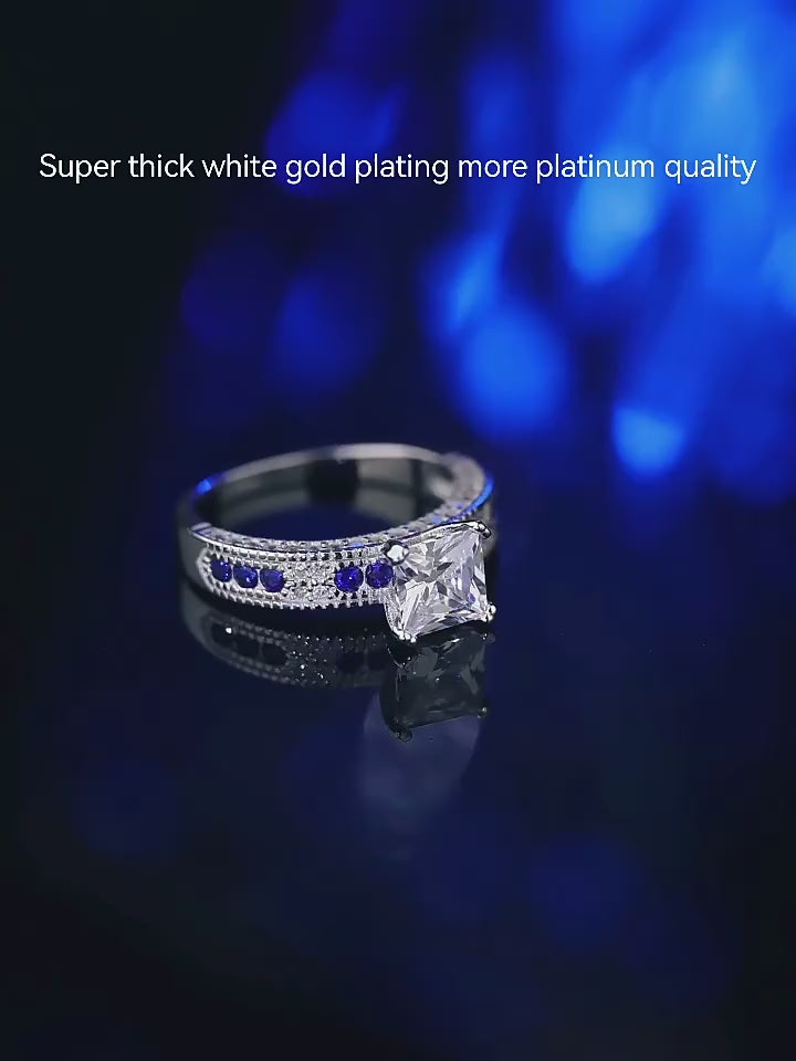 Princess Cut Moissanite Ring Band | 1.2ct VVS1 D Colour | GRA Certified | S925 Silver | Rhodium Plated