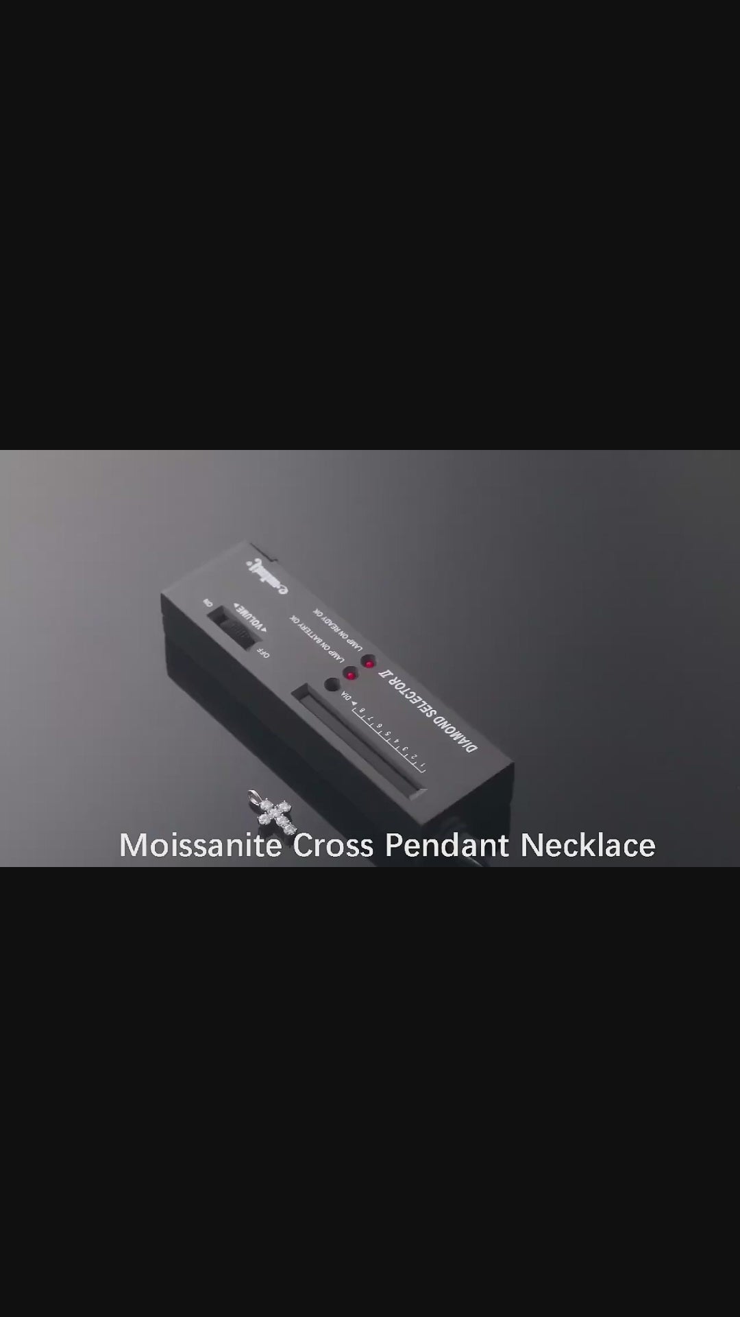 S925 Sterling Silver Multi-Stone Cross Moissanite Pendant Necklace – Rhodium Finish | GRA Certified