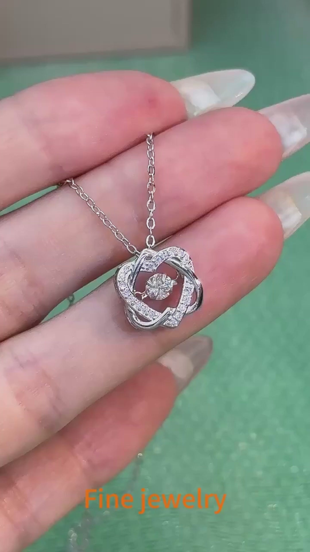 Heart Shape Moissanite Pendant Necklace | Rhodium Finish | S925 Sterling Silver | GRA Certified