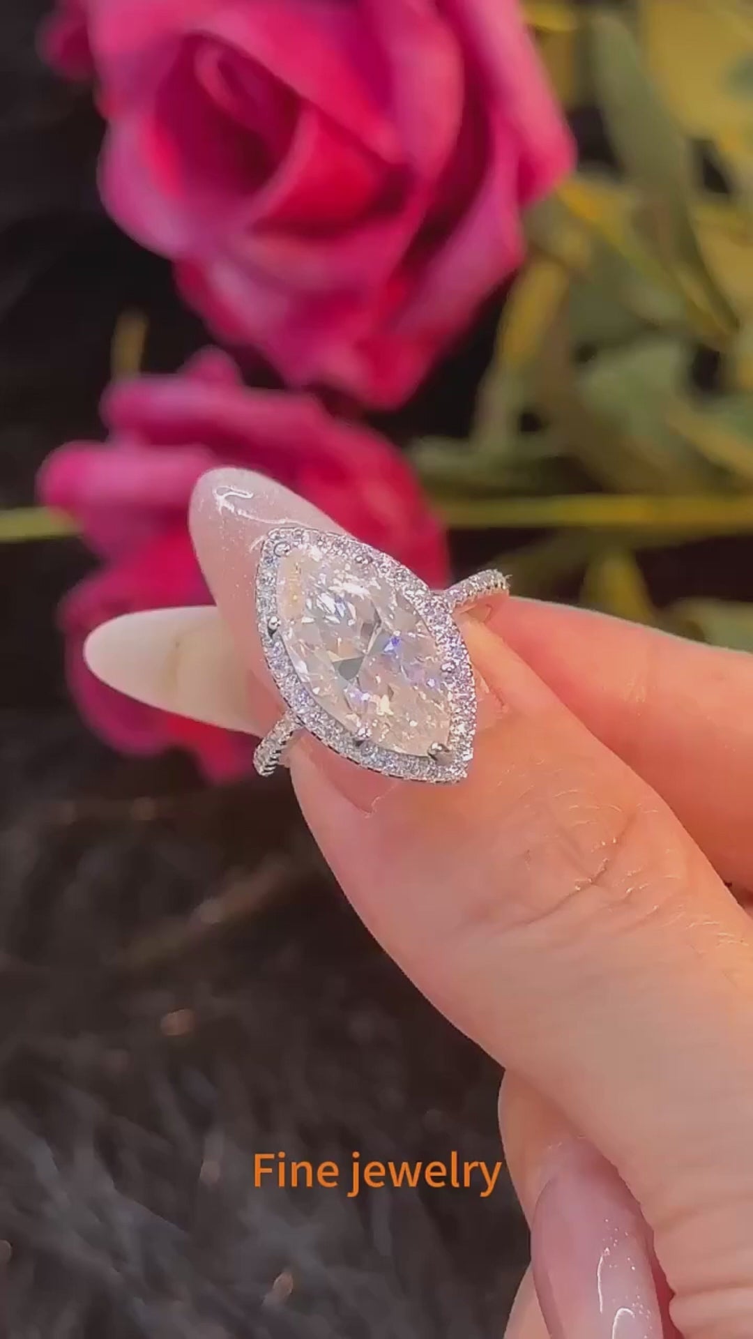 Marquise Cut Moissanite Ring | 5ct VVS1 D Colour | GRA Certified | S925 Silver | Rhodium Plated